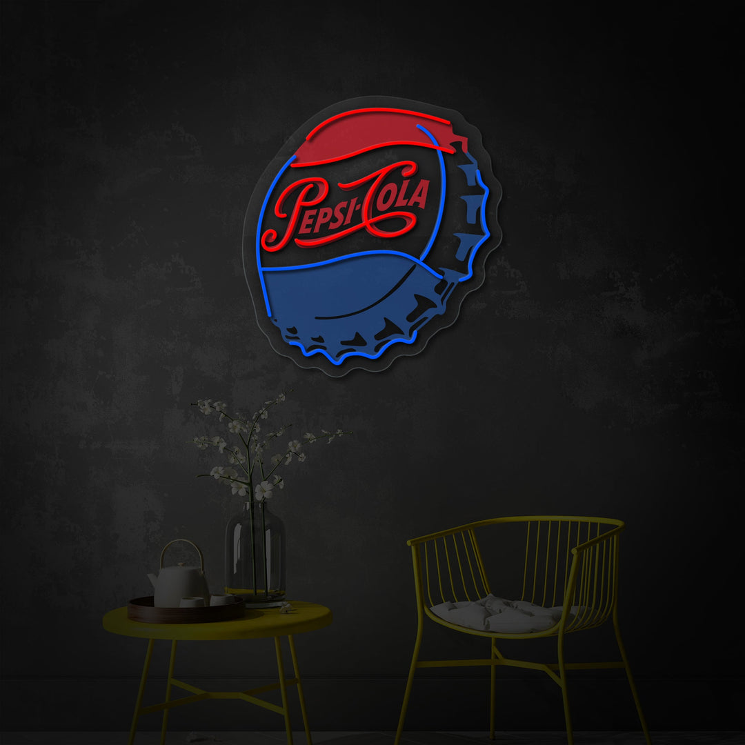 "Pep cola -flesdoppen" UV-geprint LED-neonbord