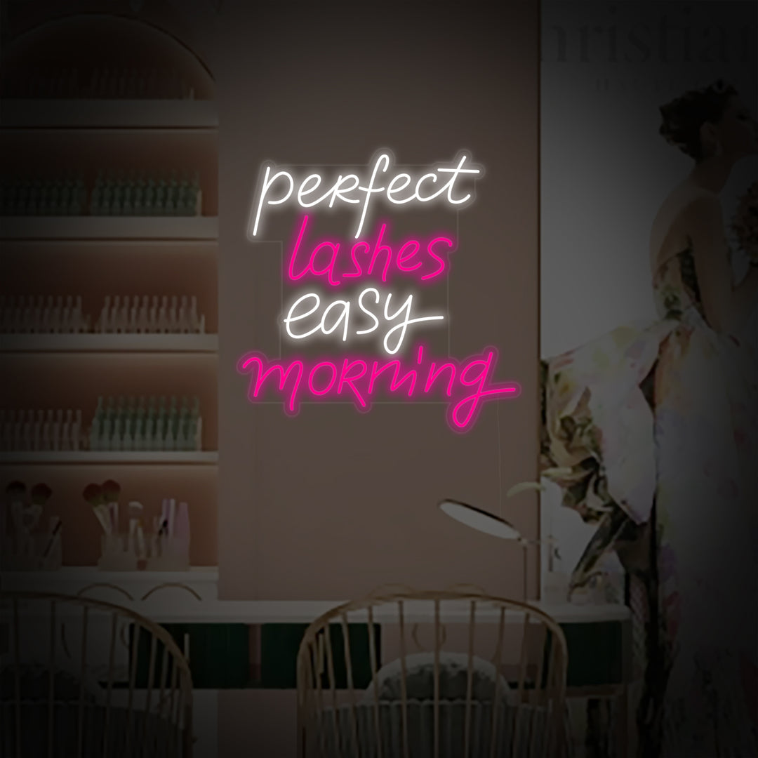 "Perfect Lashes Easy Morning" Neon Verlichting