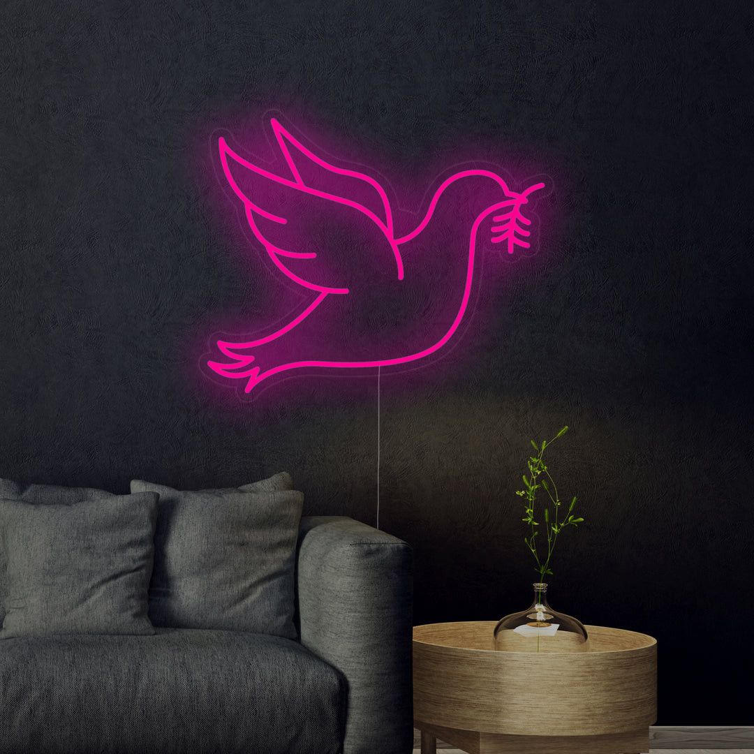 "Duif Vredesduif" Neon Verlichting