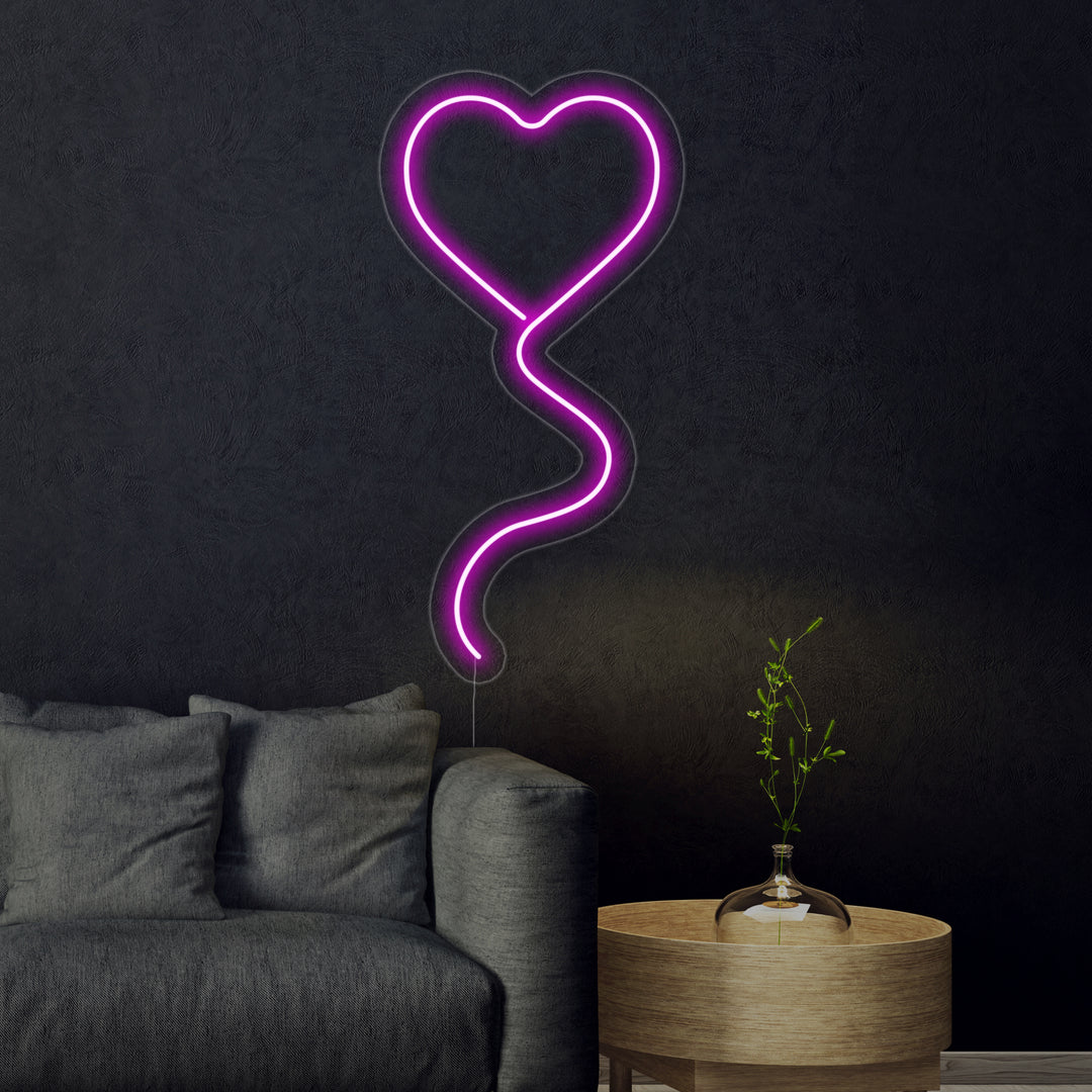 "Roze Hart Ballon" Neon Verlichting