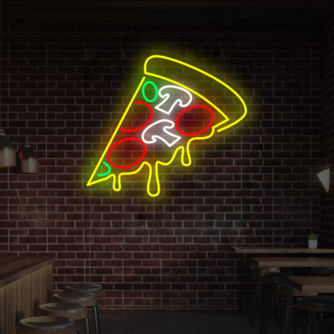 "Druppende Pizza" Neon Verlichting