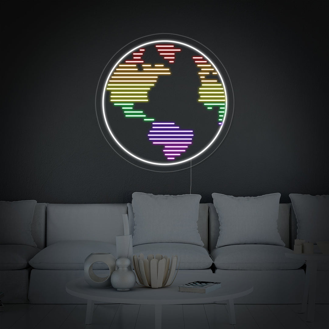 "Planeet, Aarde" Neon Verlichting