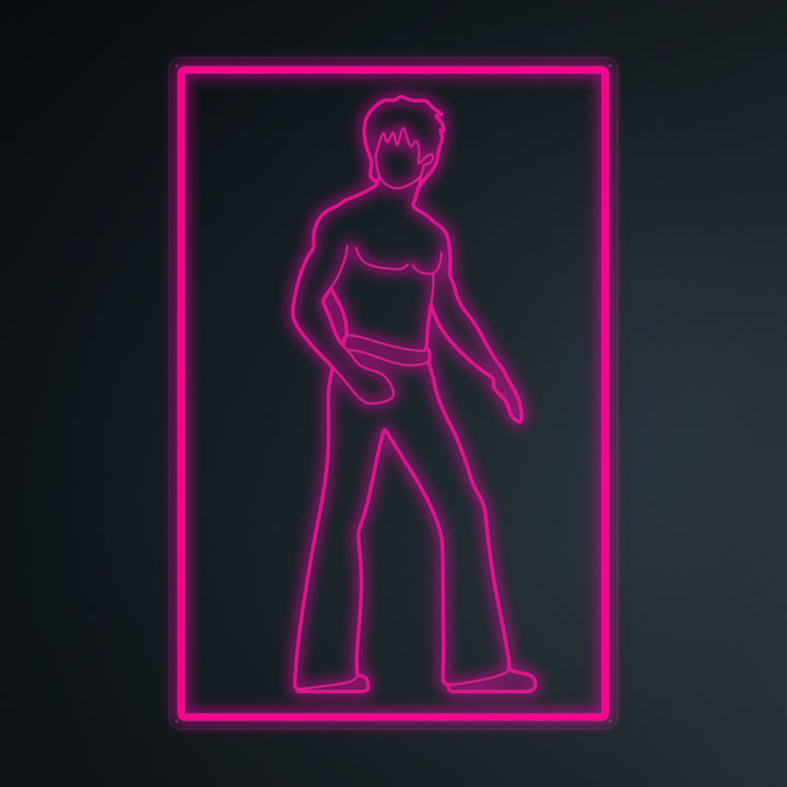 "Popcultuur Kungfu Bruce" Miniatuur Neonbord