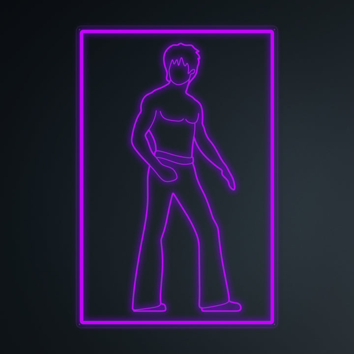 "Popcultuur Kungfu Bruce" Miniatuur Neonbord