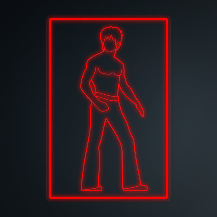 "Popcultuur Kungfu Bruce" Miniatuur Neonbord
