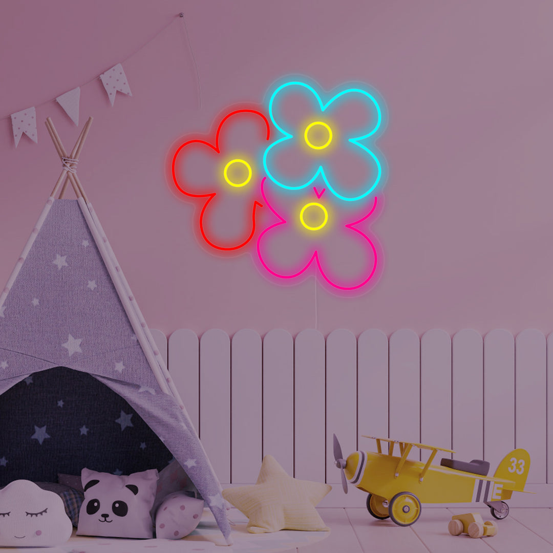 "Opengaande Madeliefjesbloem, Kinderkamer Decor" Neon Verlichting