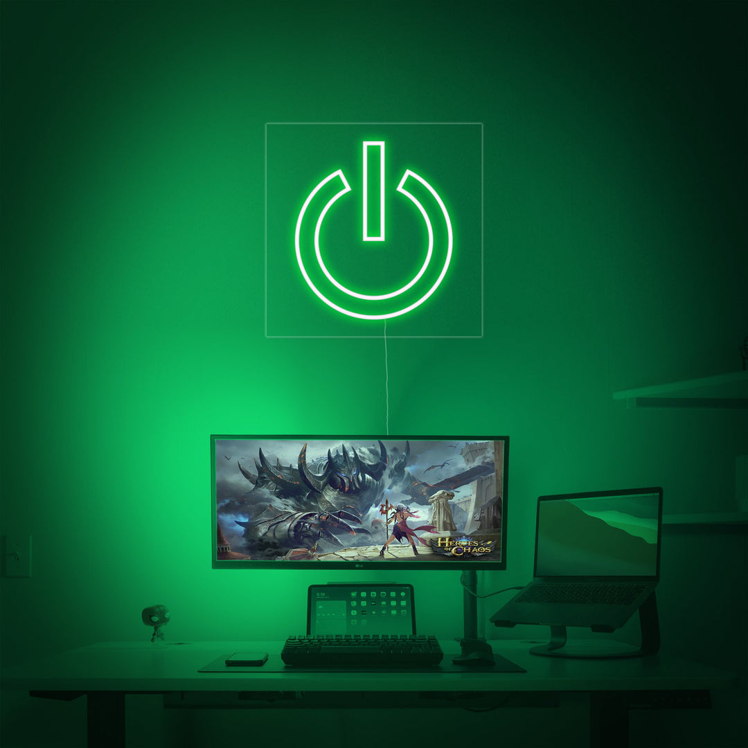 "Power Button, Game Room Decor" Neon Verlichting