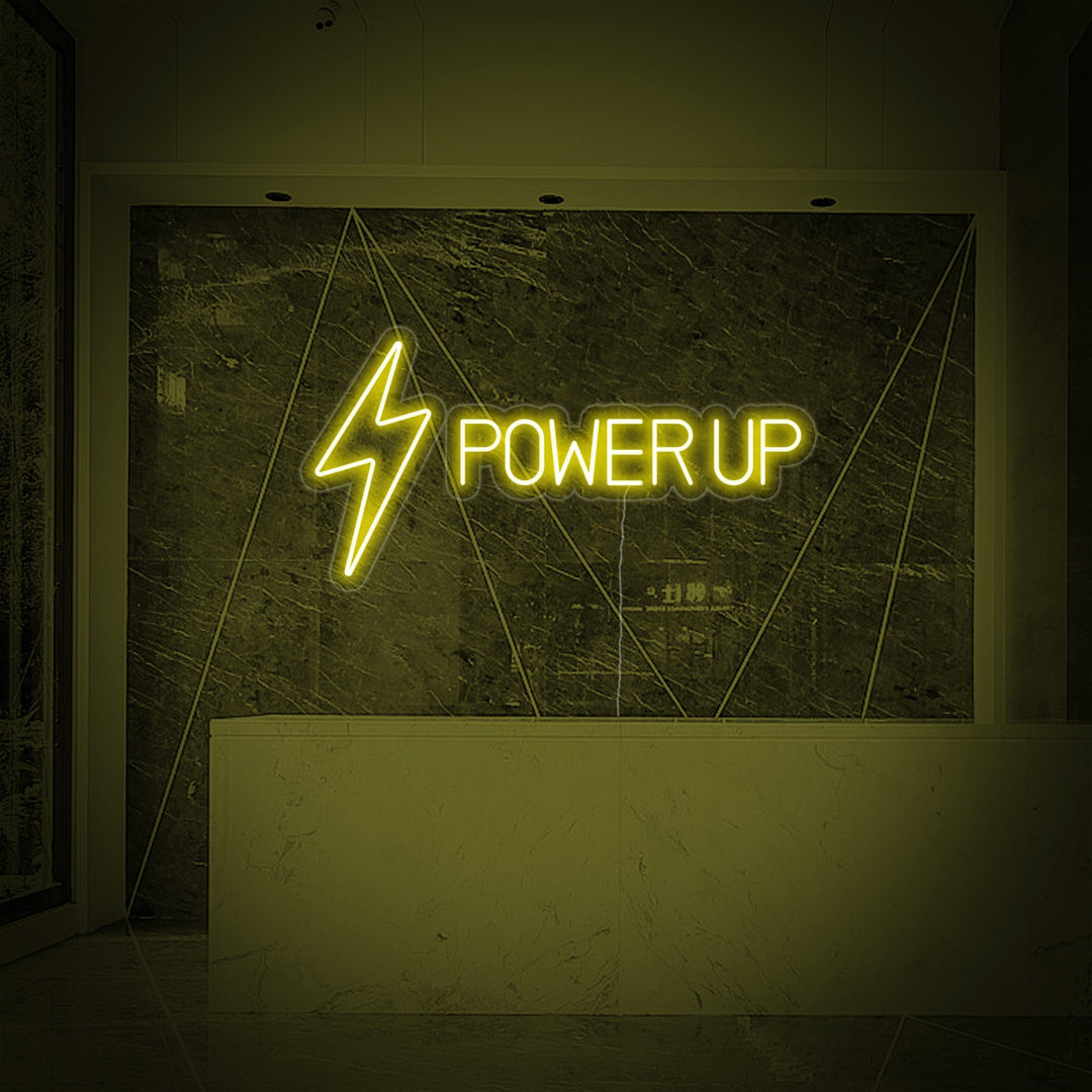 "Power Up, Fitness Decor, Fitness Quotes, Fitness Quotes, Workout Quotes" Neon Verlichting