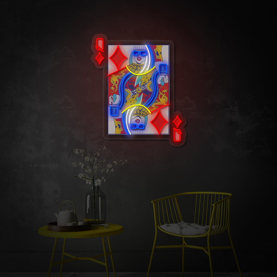 "Q Glam, popster idool" UV-geprint LED-neonbord