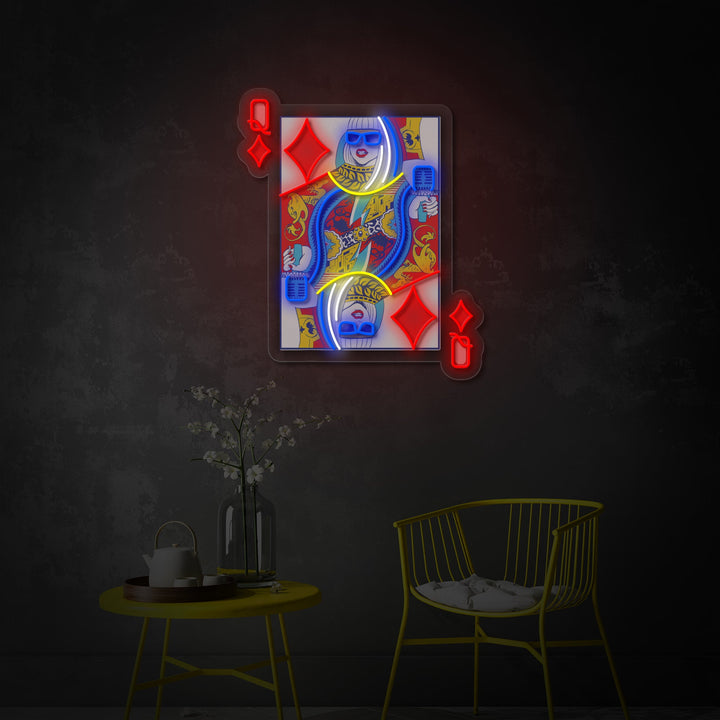 "Q Glam, popster idool" UV-geprint LED-neonbord