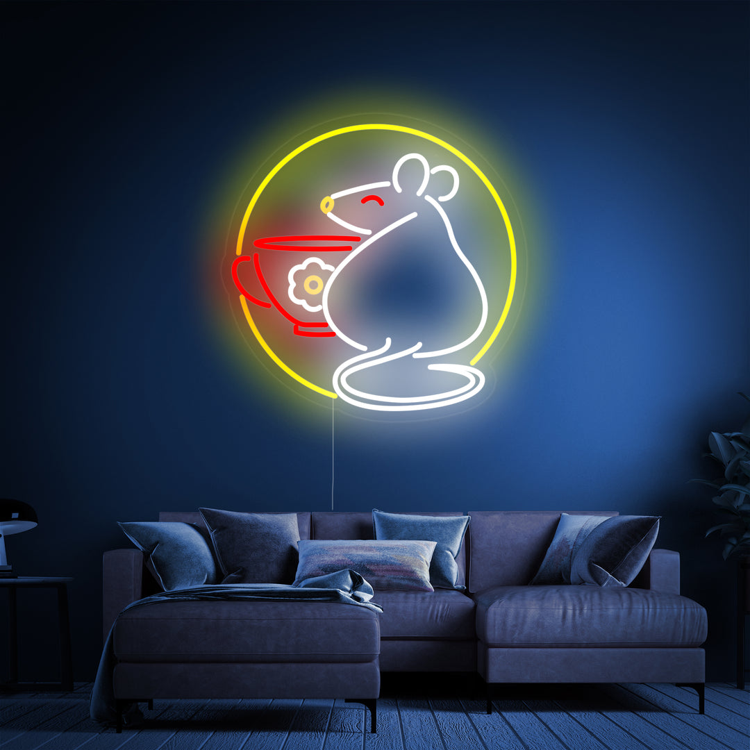 "Rat Met Beker" Neon Verlichting