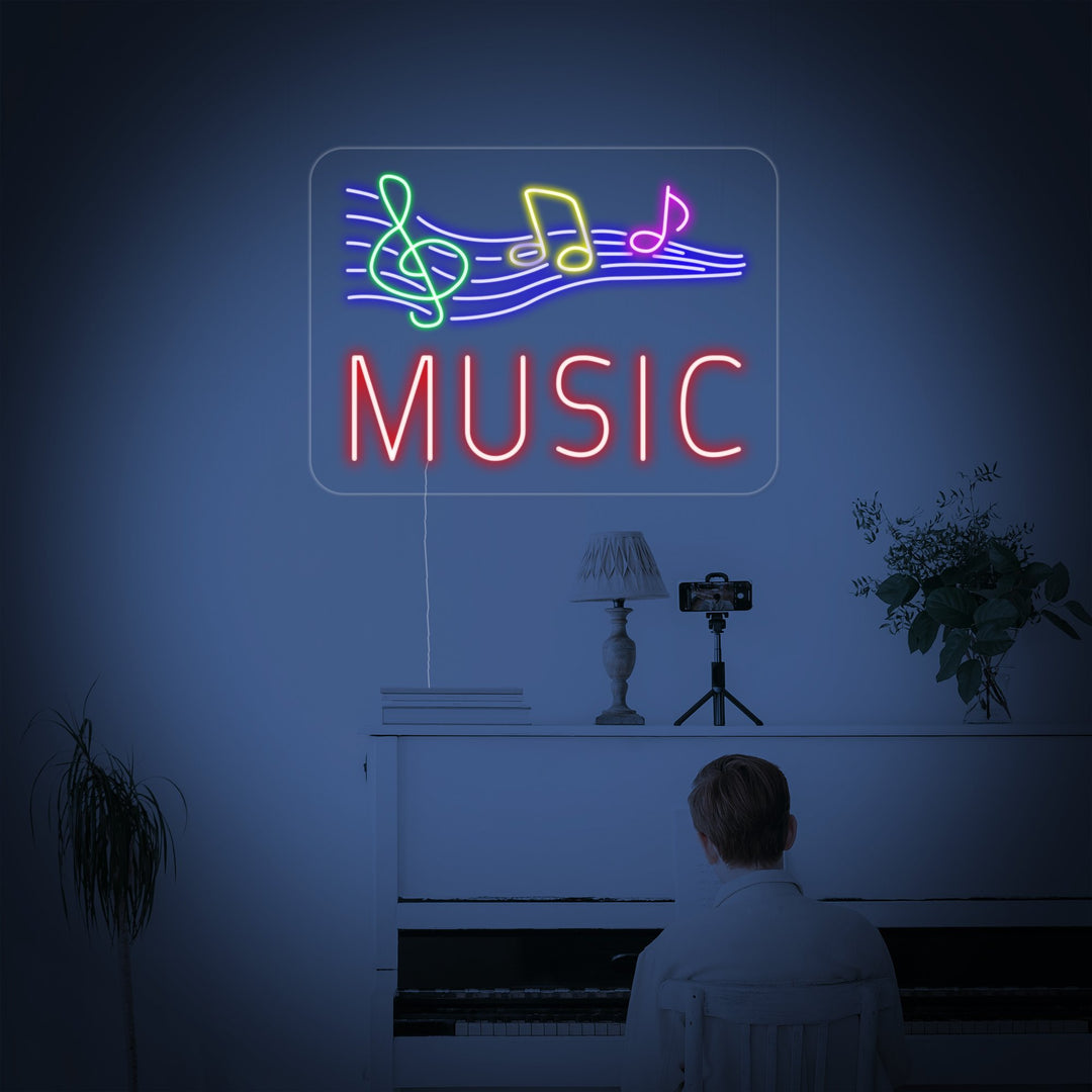 "Music, Muzieknoten" Neon Verlichting