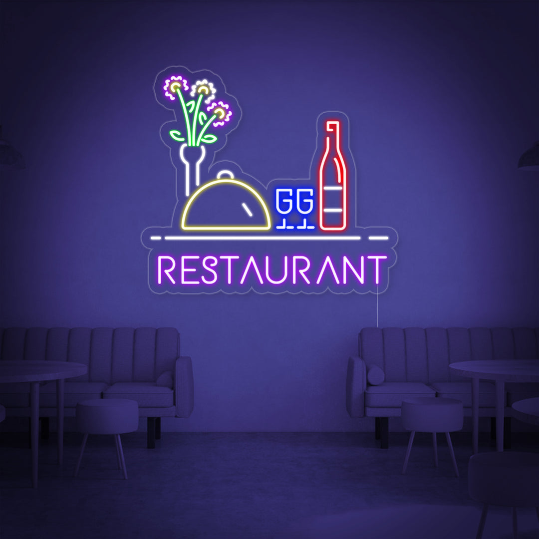 "Restaurant, Wijn, Eten" Neon Verlichting