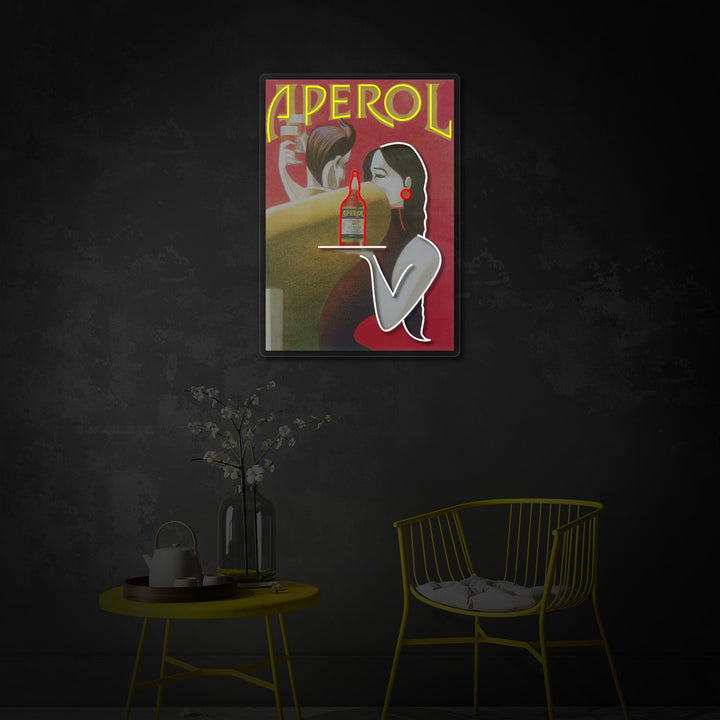 "Retro aperol -poster" UV-geprint LED-neonbord