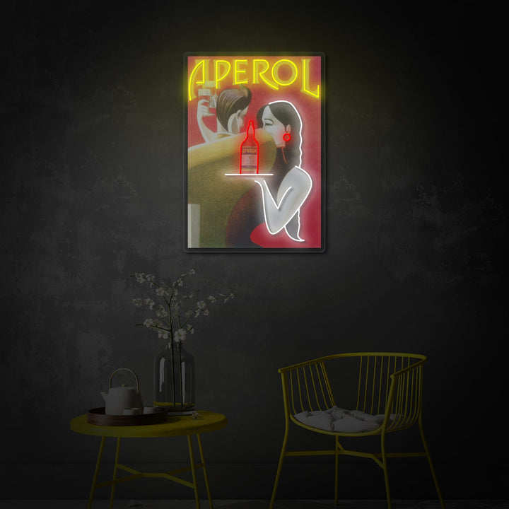 "Retro aperol -poster" UV-geprint LED-neonbord