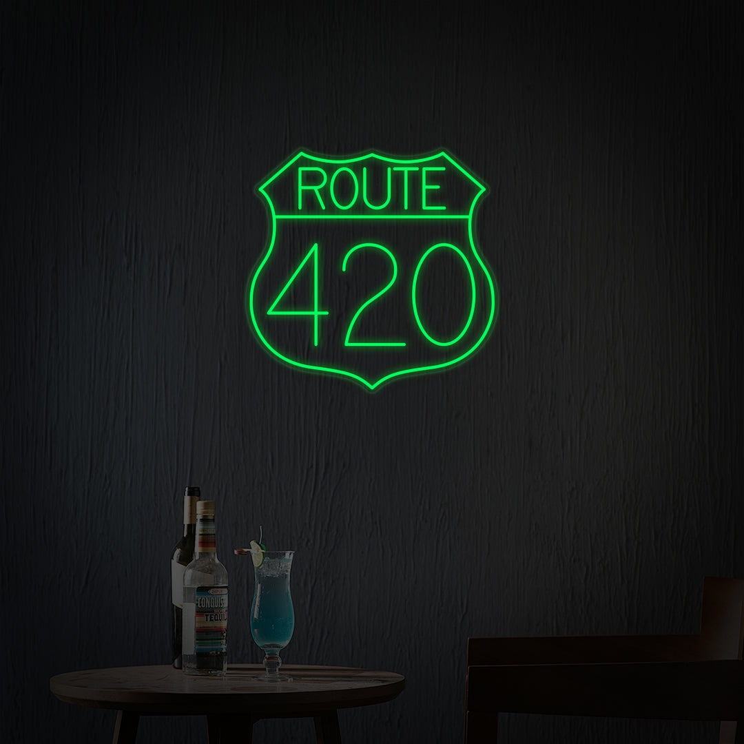 "Snelwegen En Route 420" Neon Verlichting