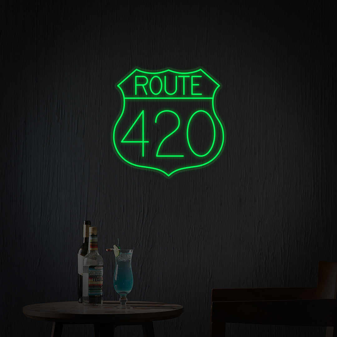 "Snelwegen En Route 420" Neon Verlichting