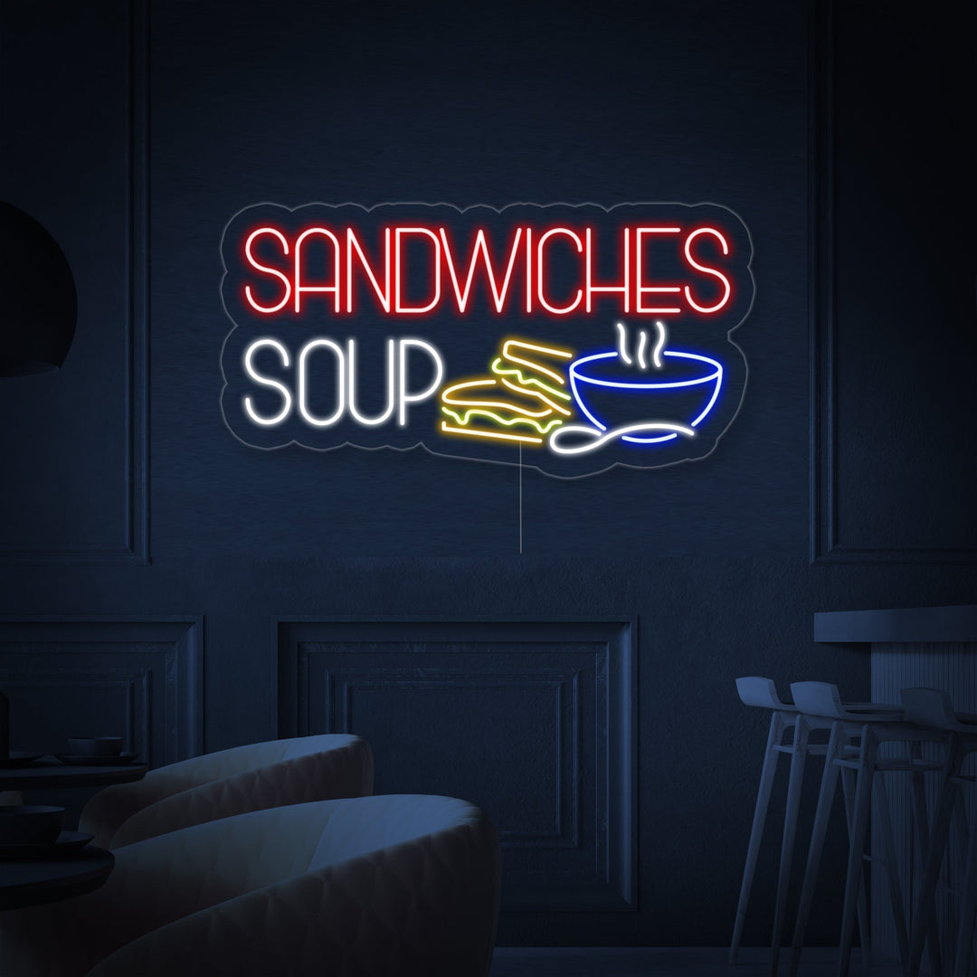 "SANDWICHES SOUP" Neon Verlichting