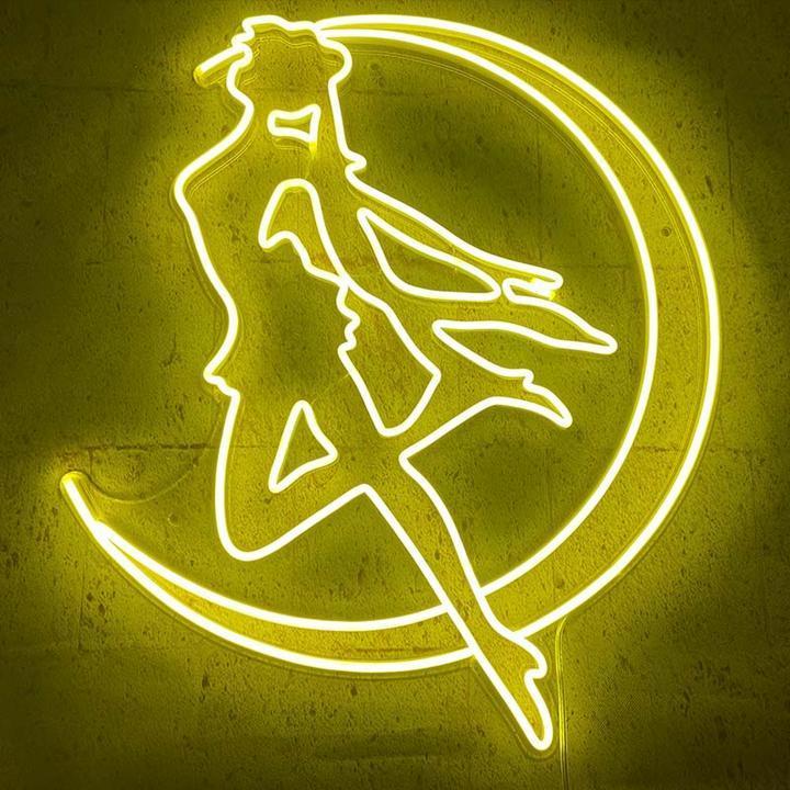 "Gele Sailor Moon Anime" Neon Verlichting