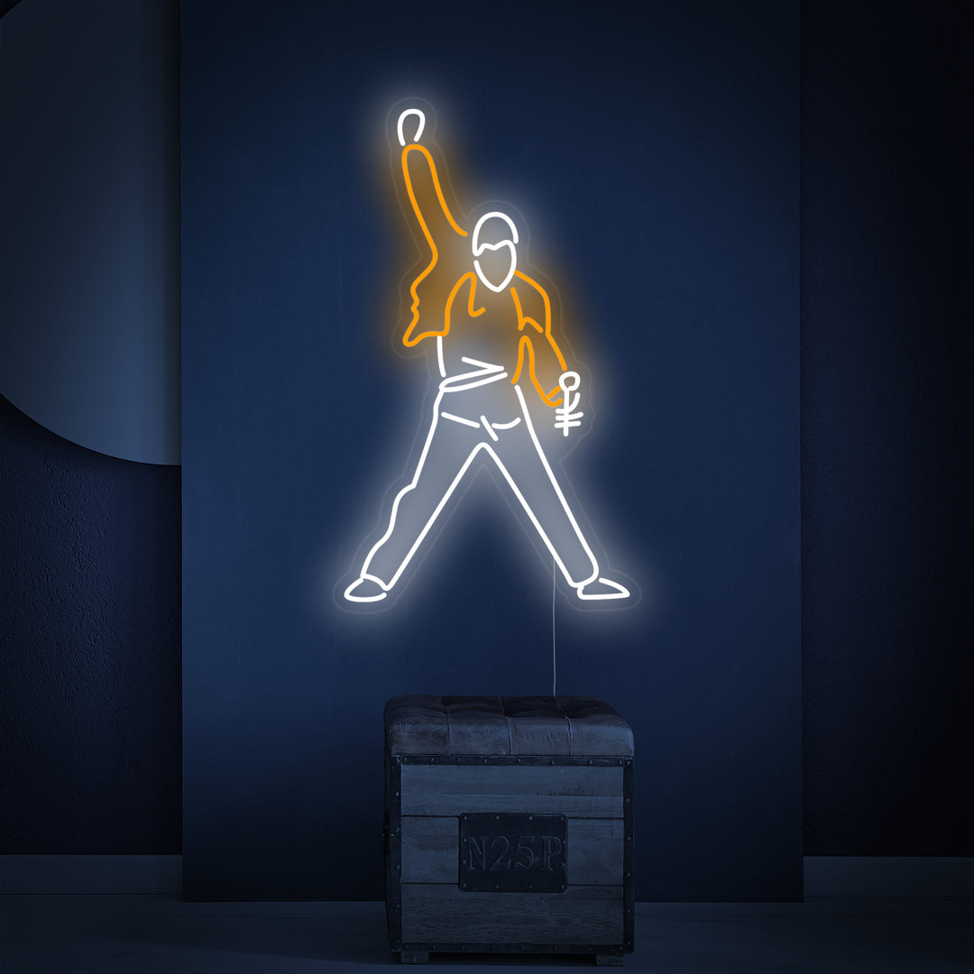 "Zingende Man Kunst Muziek" Neon Verlichting