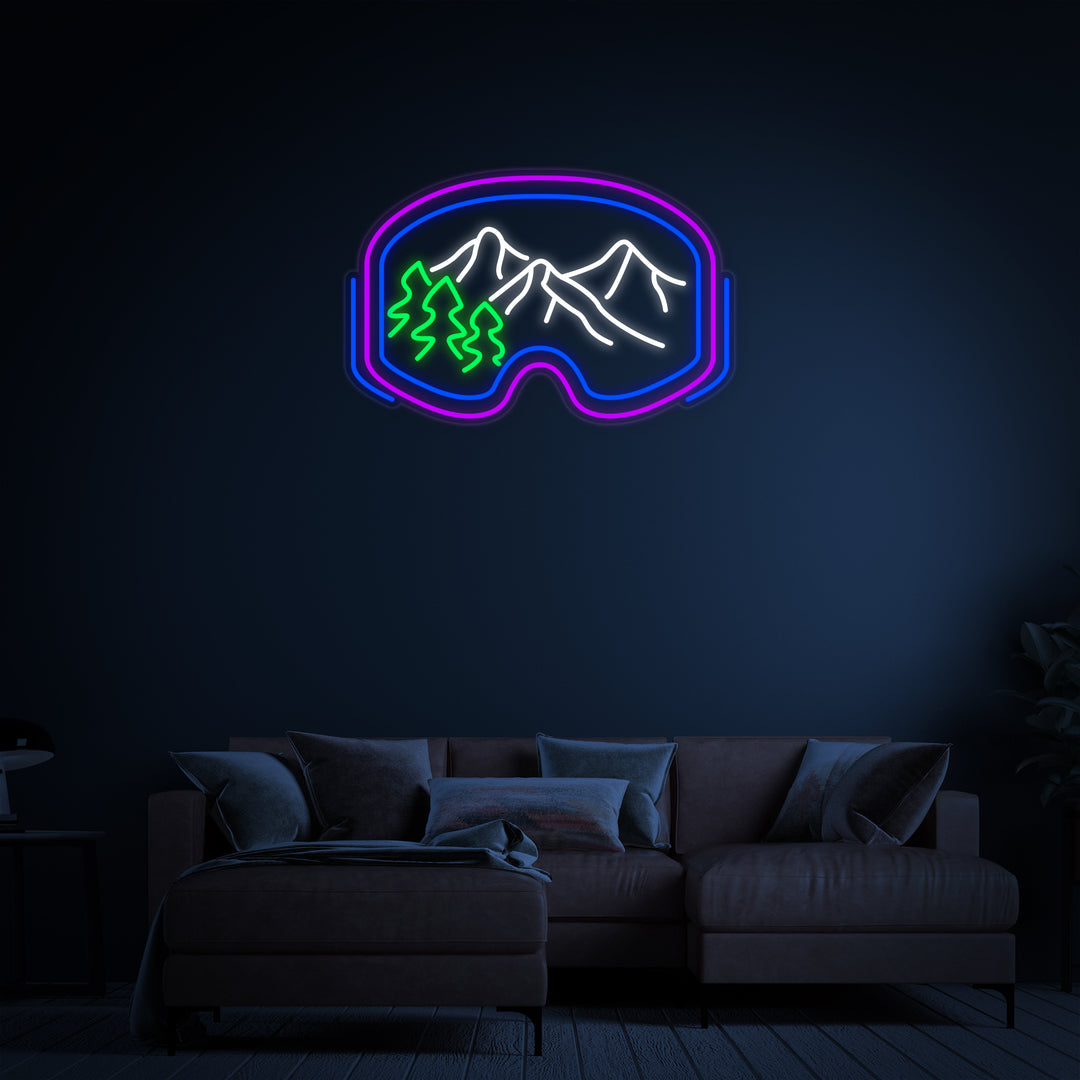 "Skibril Skisport" Neon Verlichting