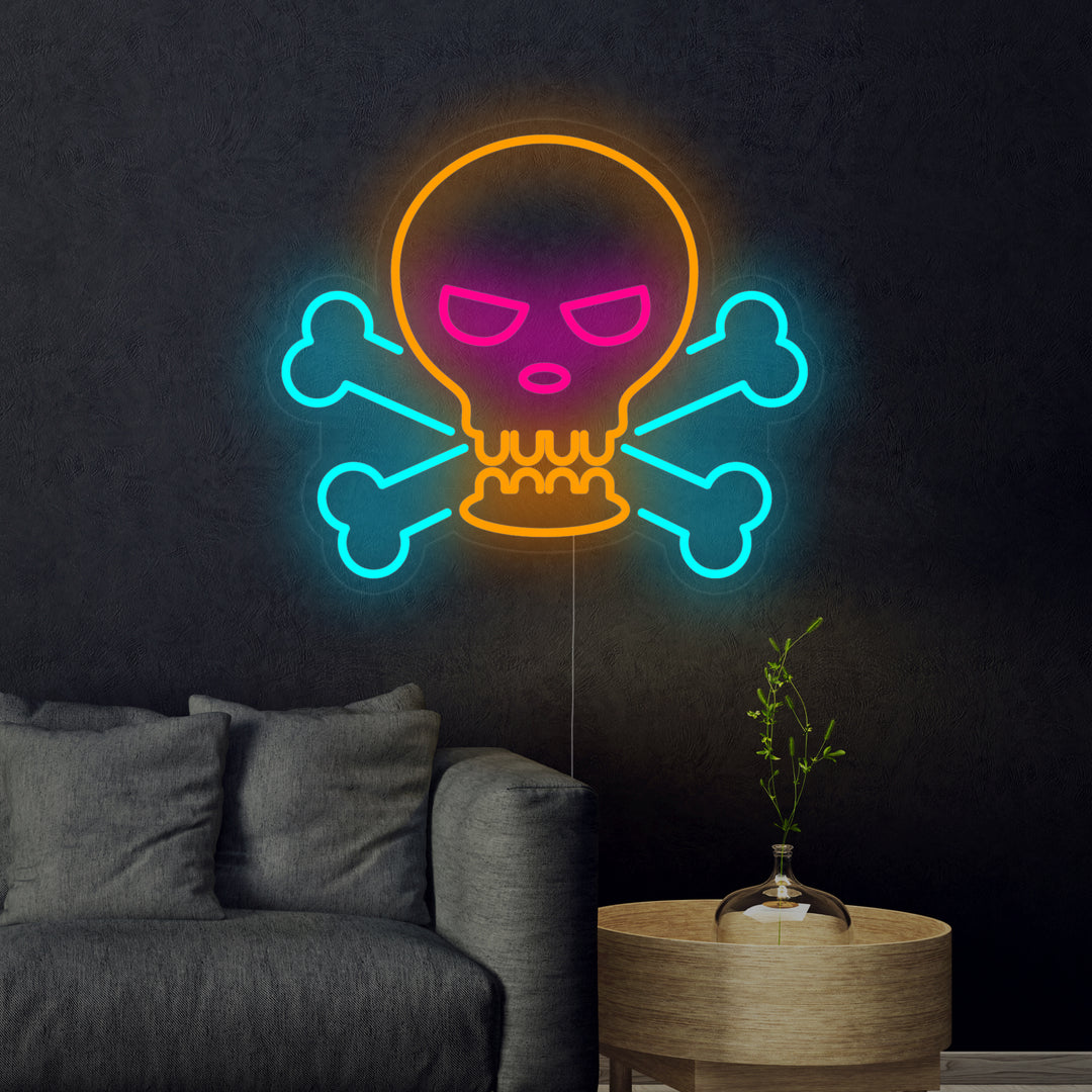 "Schedel En Botten" Neon Verlichting