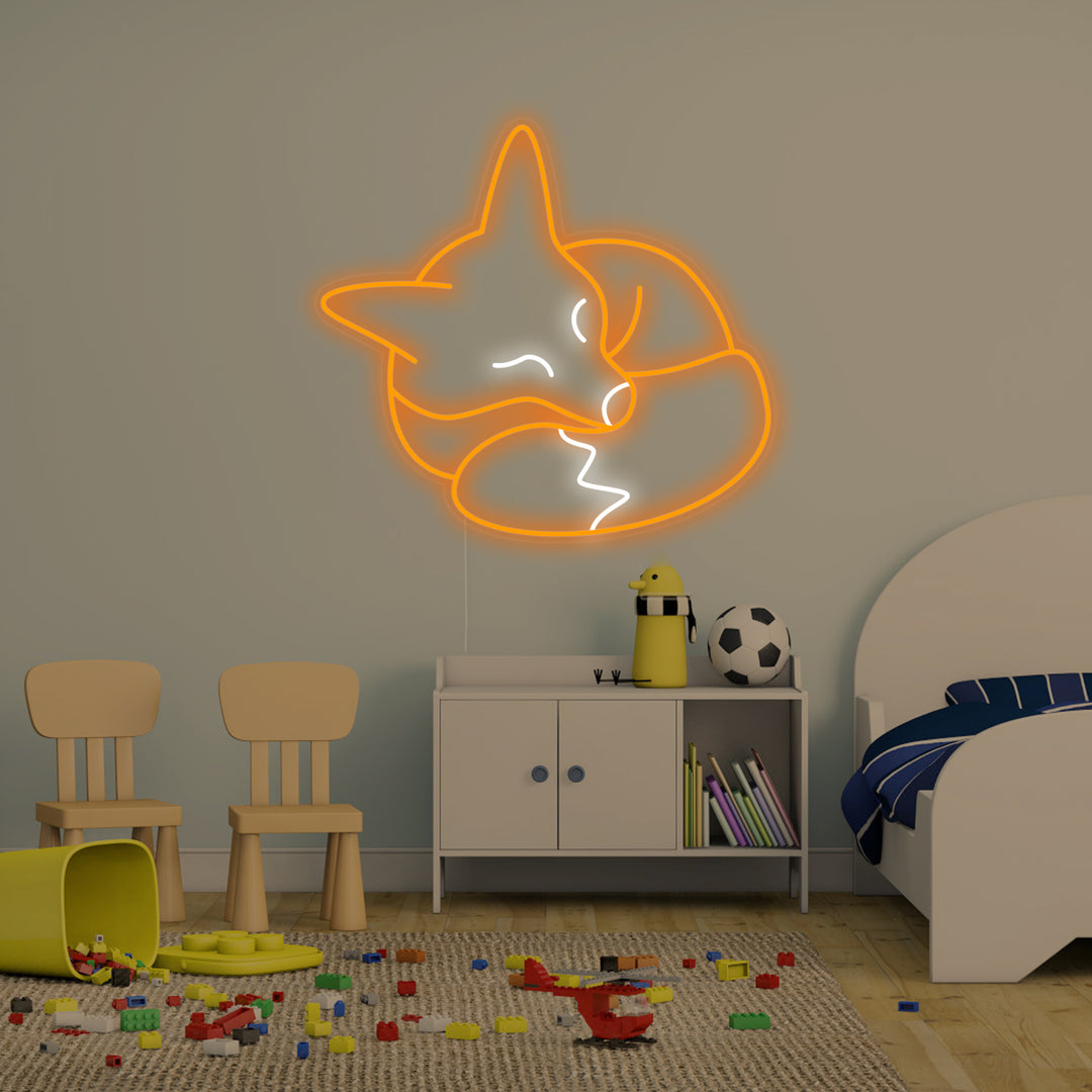 "Slapende Vos, Decor Kinderkamer" Neon Verlichting