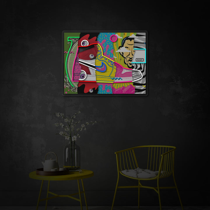 "Sneaker Pop Art" UV-geprint LED-neonbord