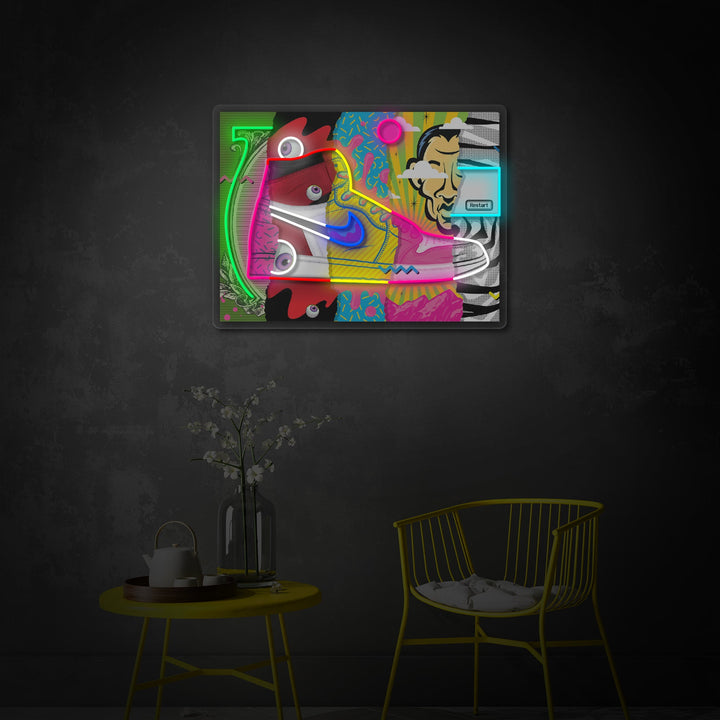 "Sneaker Pop Art" UV-geprint LED-neonbord