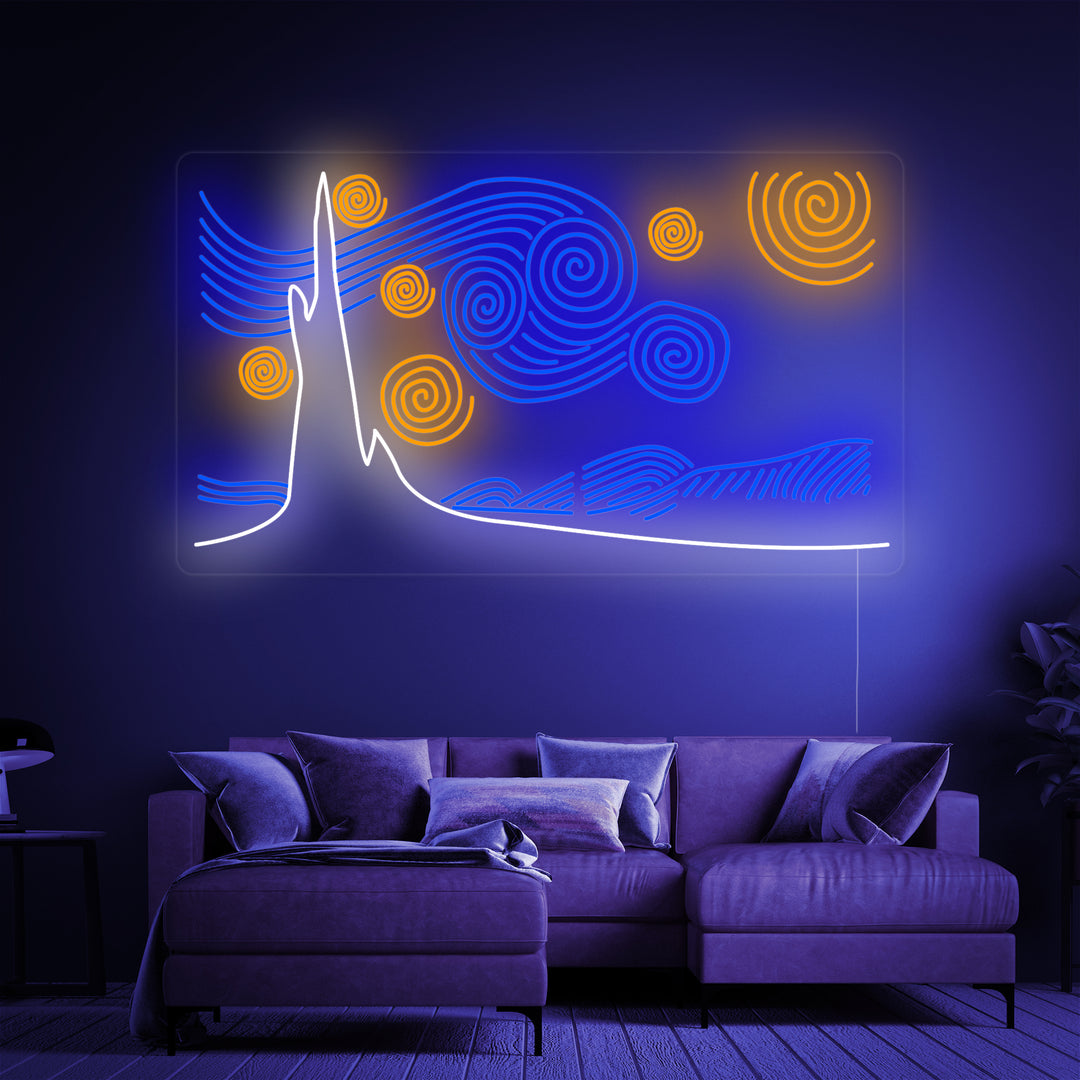"Sterrennacht Vincent Van Gogh" Neon Verlichting