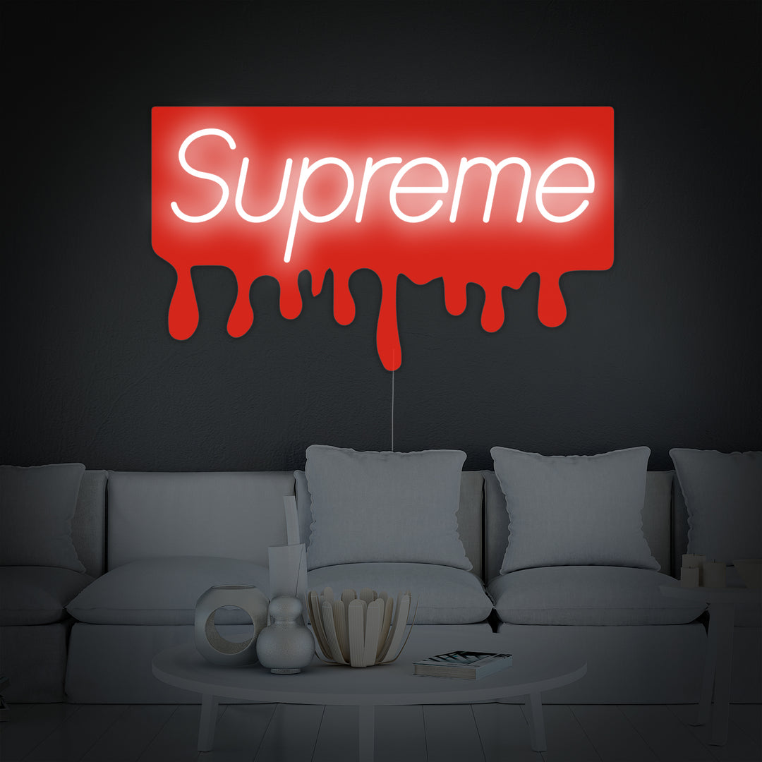 "Druppend Supre-Logo En UV-Druk" Neon Verlichting