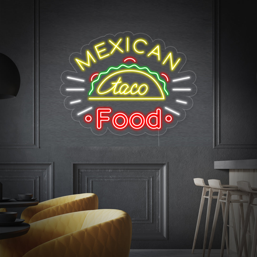 "Taco On Mexican Food" Neon Verlichting