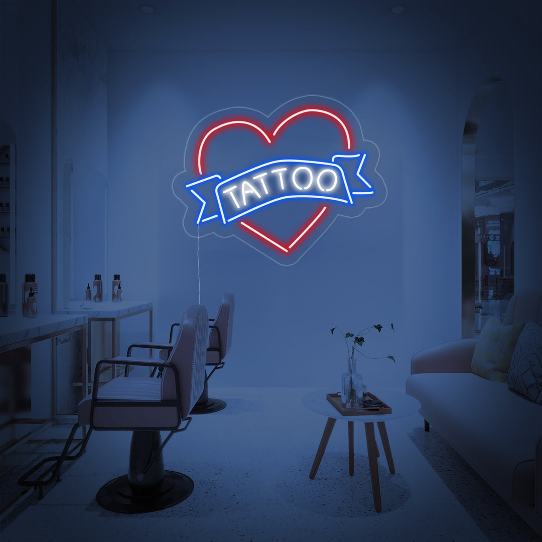 "Tattoo, Hart" Neon Verlichting