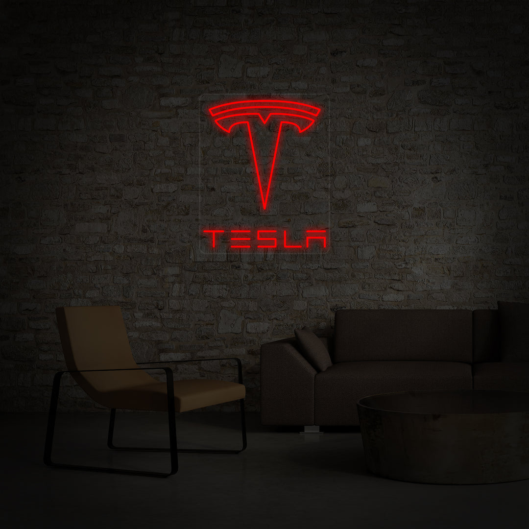 "Tesla En Auto" Neon Verlichting