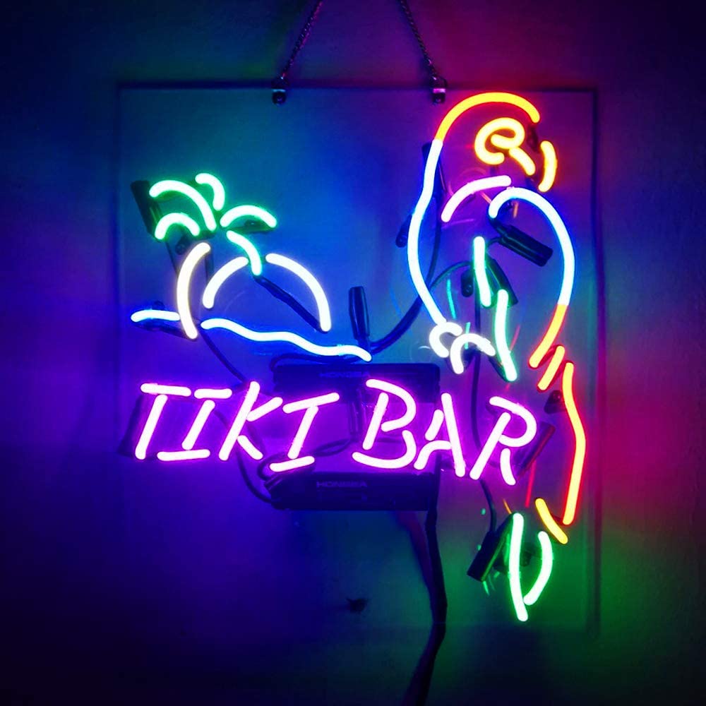 "TIKI Bar, Papegaai" Neon Verlichting