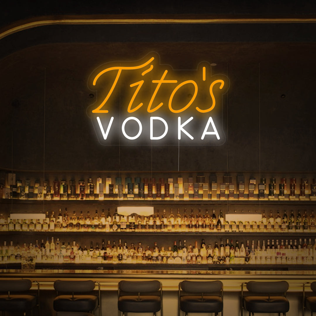 "Vintage Titos Vodka Bierbar" Neon Verlichting