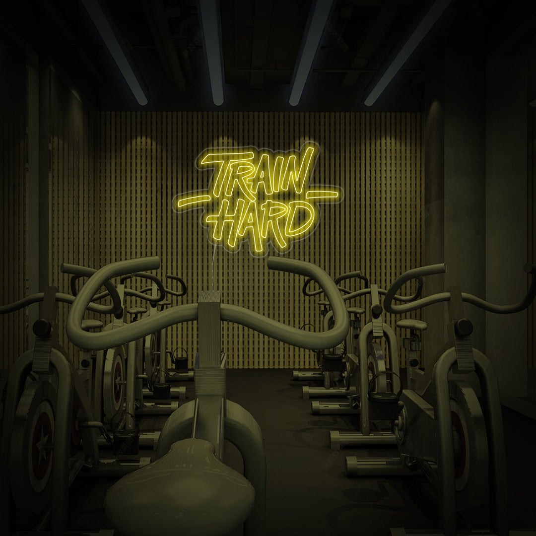 "Train Hard, Gym Decor, Gym Quotes, Fitness Quotes, Workout Quotes" Neon Verlichting