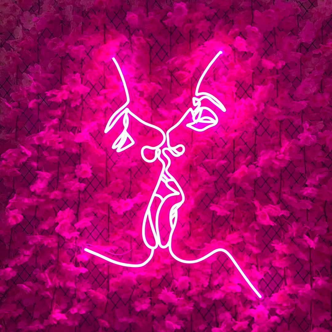 "Twee Gezichten Kussen" Neon Verlichting