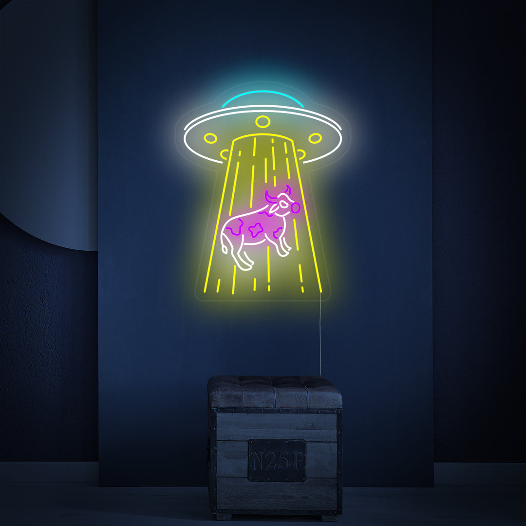 "UFO Die Koe Ontvoert" Neon Verlichting