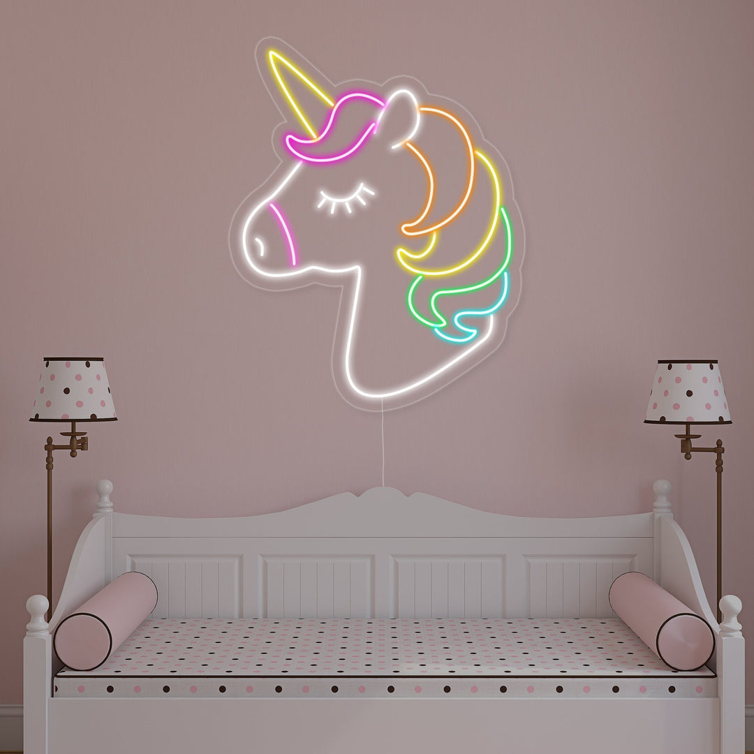 "Eenhoornhoofd" Neon Verlichting