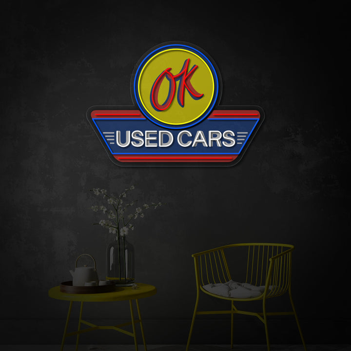 "Used Cars, Auto Service Logo" UV-geprint LED-neonbord