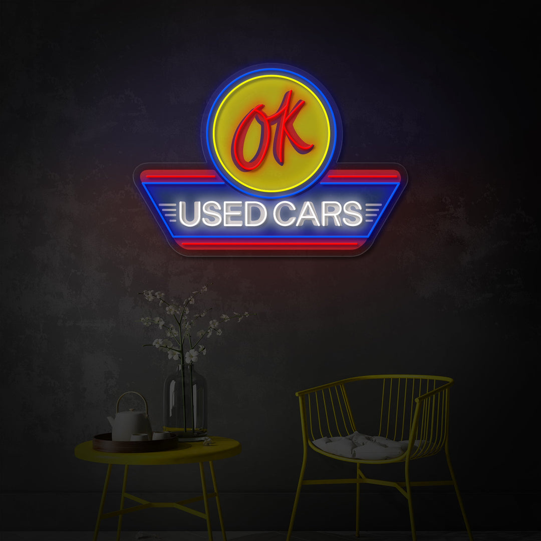 "Used Cars, Auto Service Logo" UV-geprint LED-neonbord
