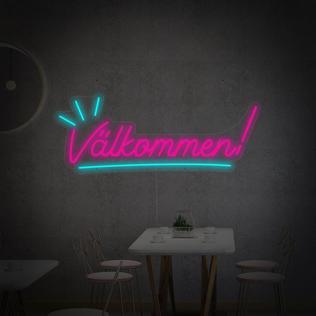 "Valkommen" Neon Verlichting
