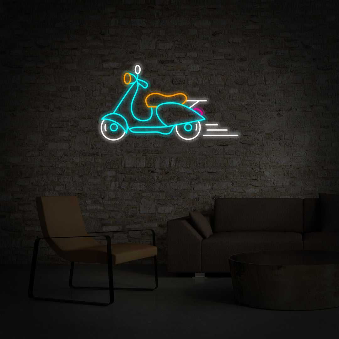 "Vintage Vespa Motorscooter" Neon Verlichting