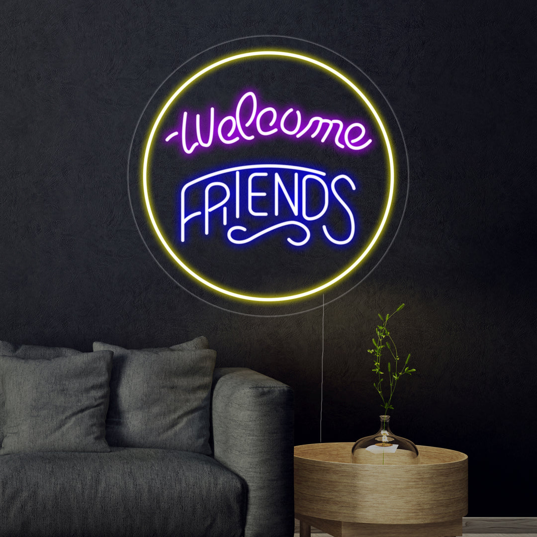 "Welcome Friends" Neon Verlichting