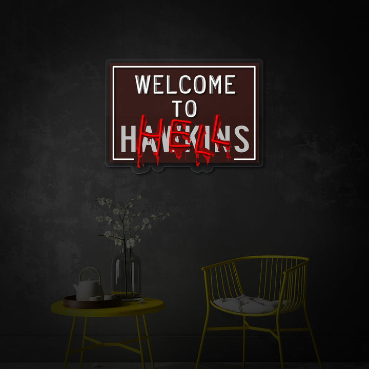 "Welcome To Hell" UV-geprint LED-neonbord