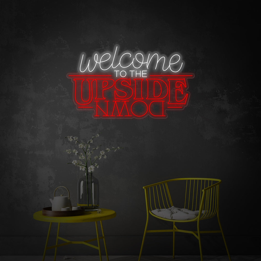 "Welcome To The Upside Down, tv -programma geïnspireerd" Neonbord