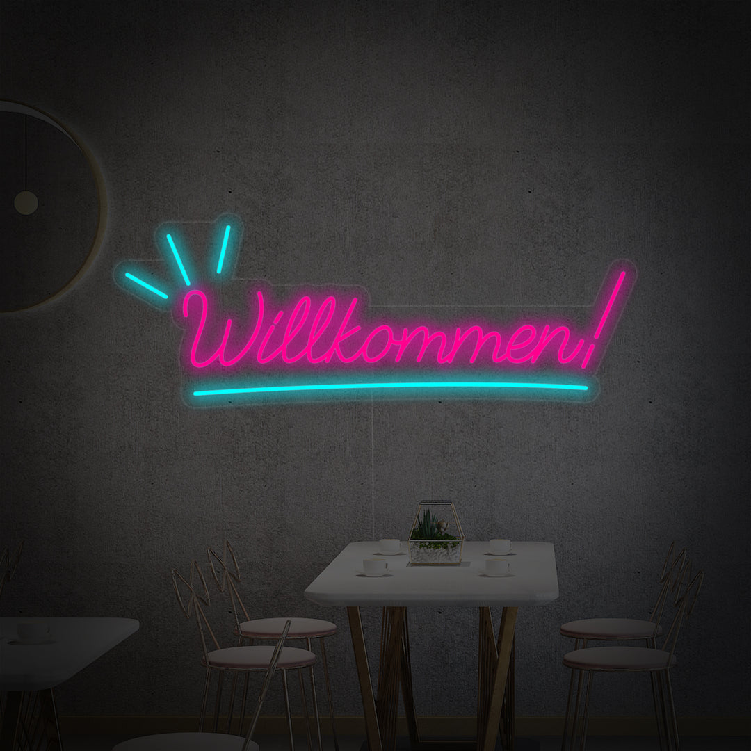 "Willkommen" Neon Verlichting
