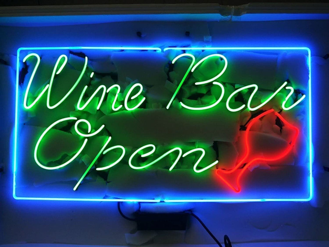 "Wine Bar Open" Neon Verlichting