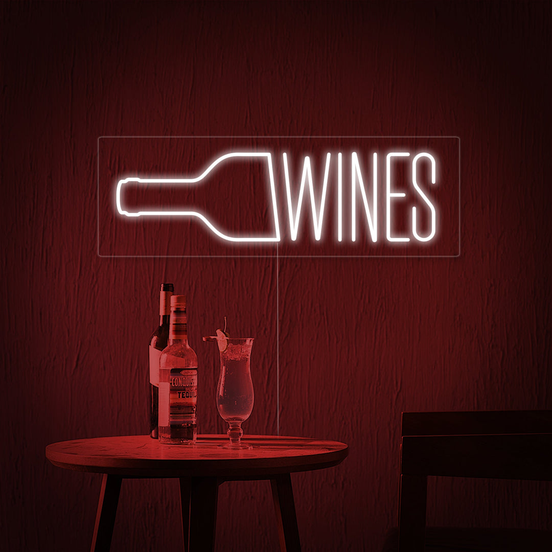 "Wine, Wijnfles, Bar" Neon Verlichting